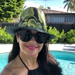 Black hand painted Hat